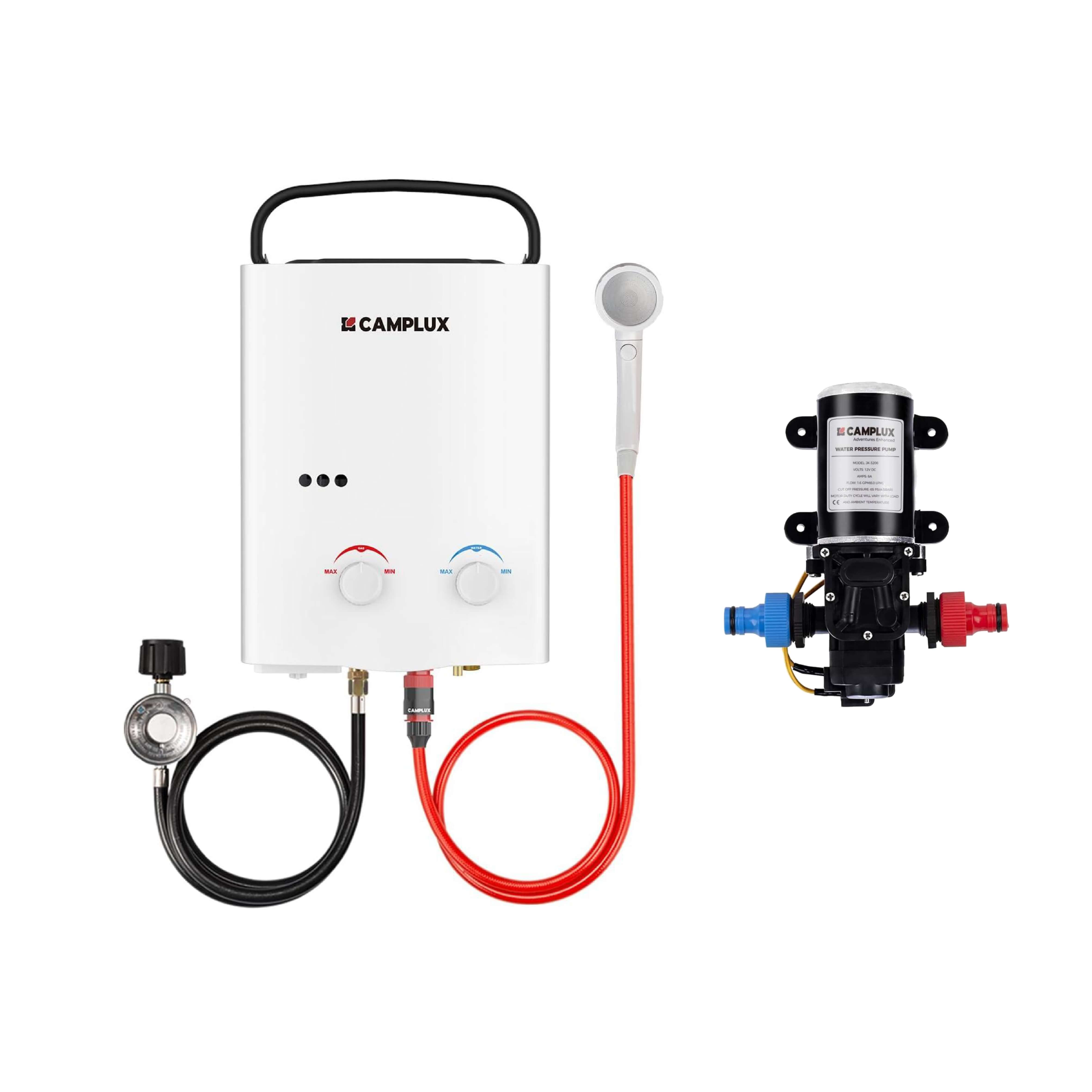5 Liter Camplux Portable Water Heater & 4.5L Water Pump