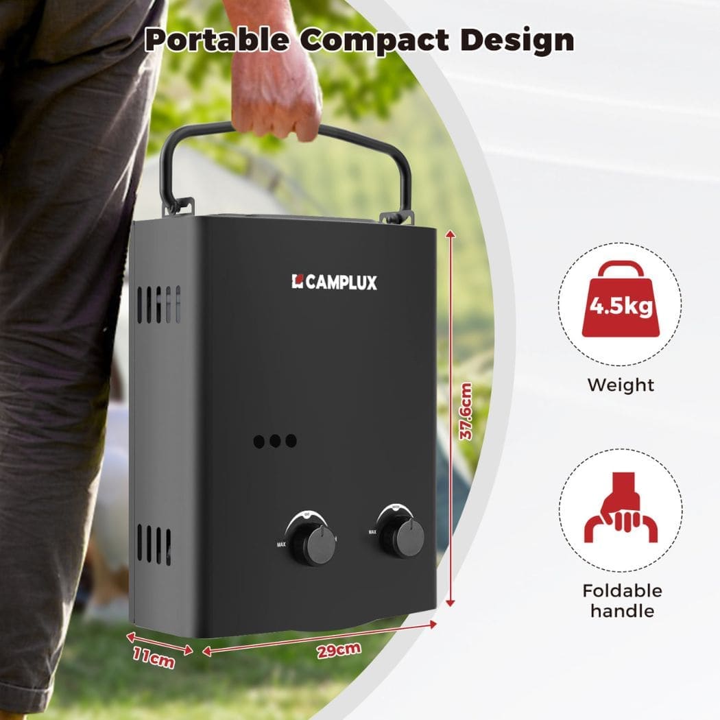 5L Portable Gas Hot Water System with Pump and Stand Camping Shower Pack