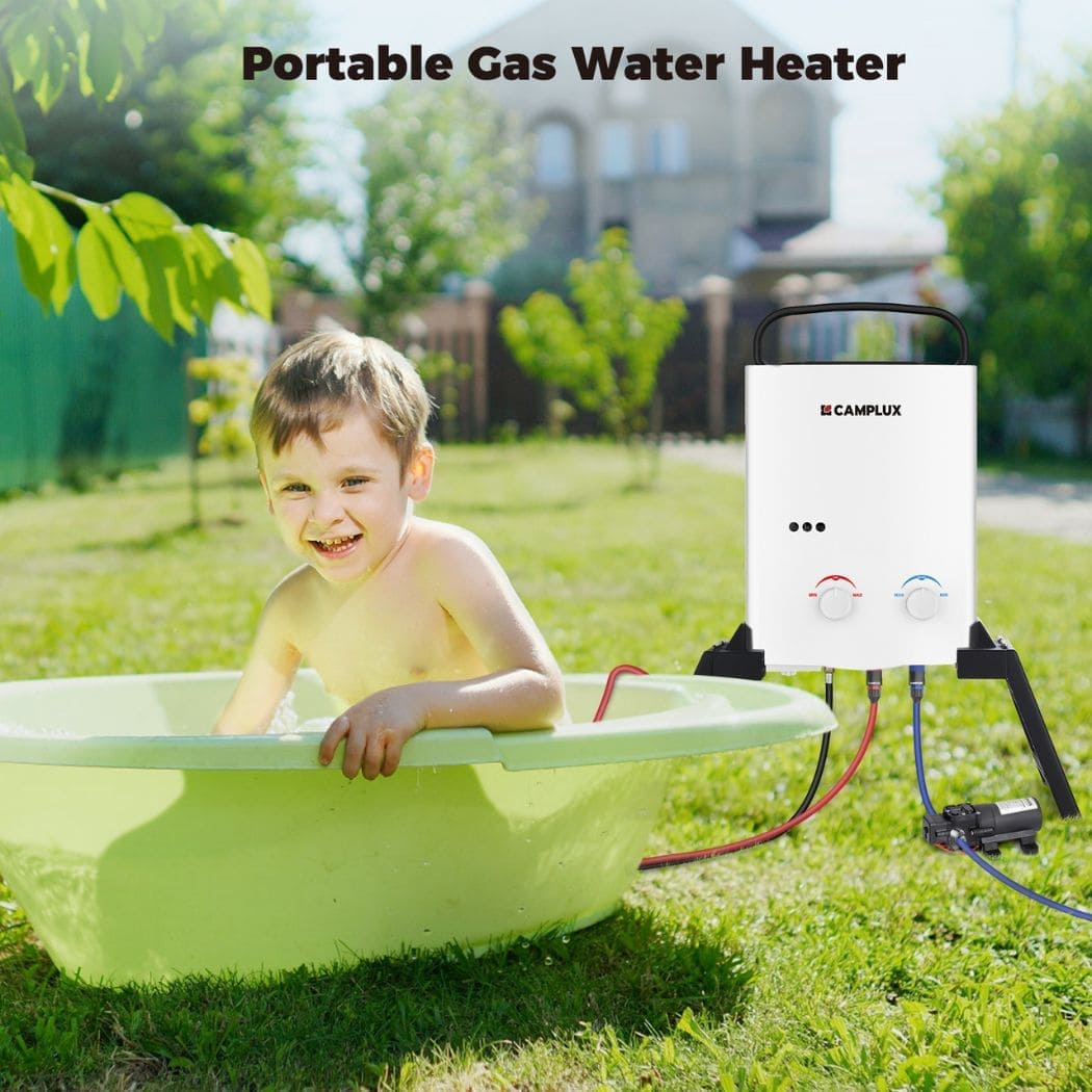 5L Portable Outdoor Hot Water Heater with Pump and Stand Camping Pack
