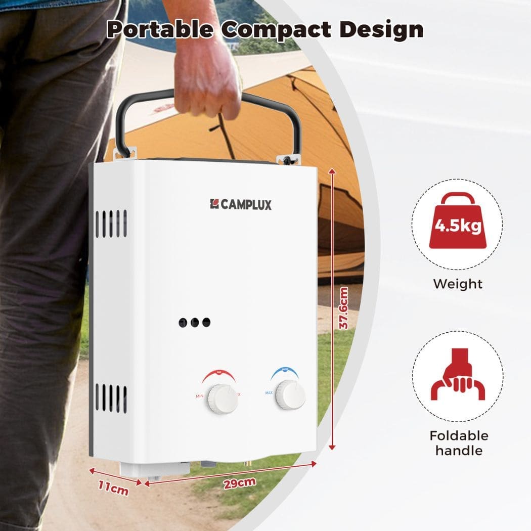 5L Portable Outdoor Hot Water Heater with Pump and Stand Camping Pack