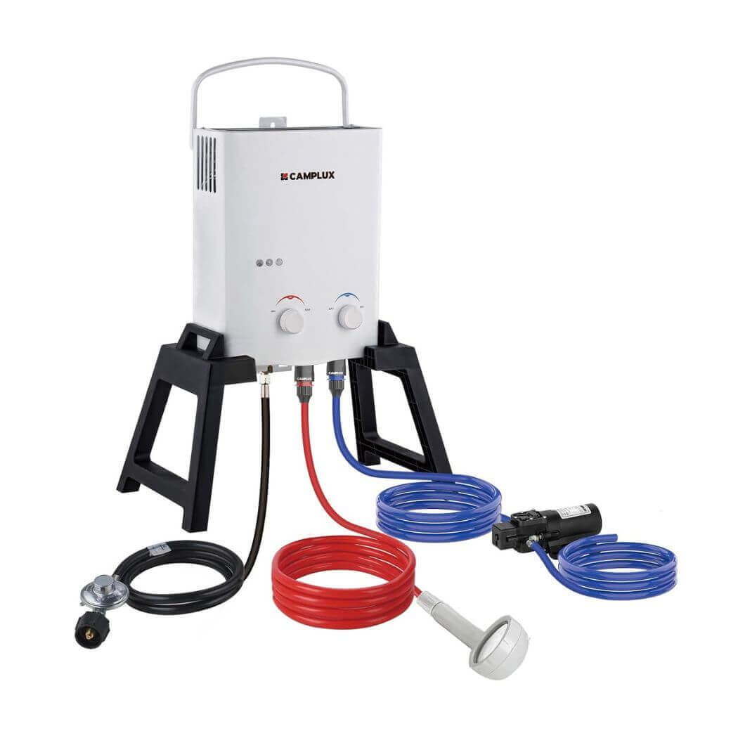 5L Portable Outdoor Hot Water Heater with Pump and Stand Camping Pack