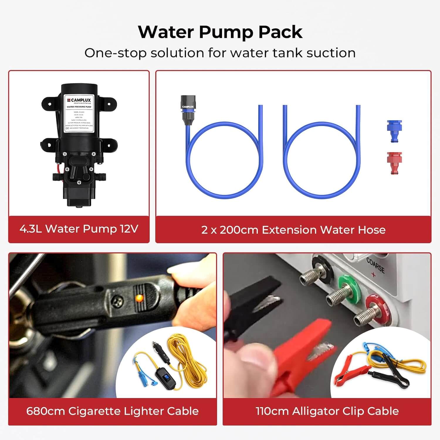 5L Portable Gas Hot Water Heater with Pump Pack Camping and Outdoor Shower