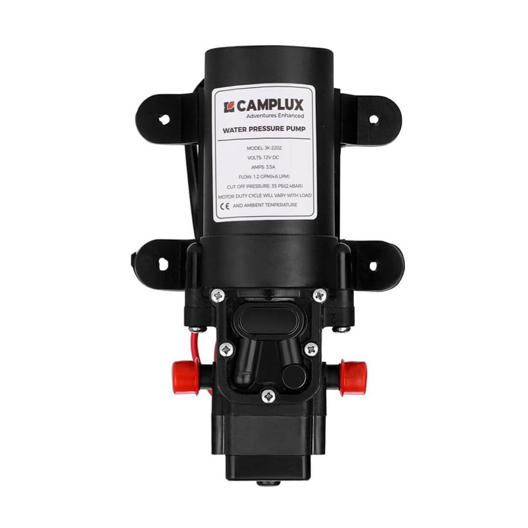 CAMPLUX 12V Pump 35PSI Self Priming Diaphragm 4.5LPM Caravan Shower Camping