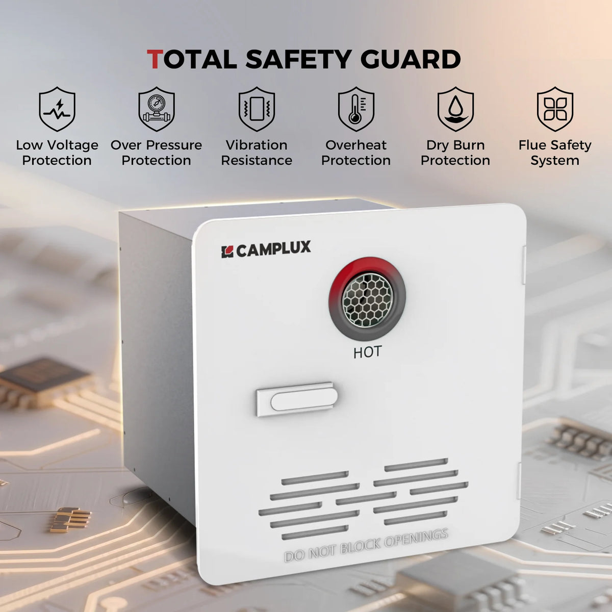camplux re264 caravan hotwater safety
