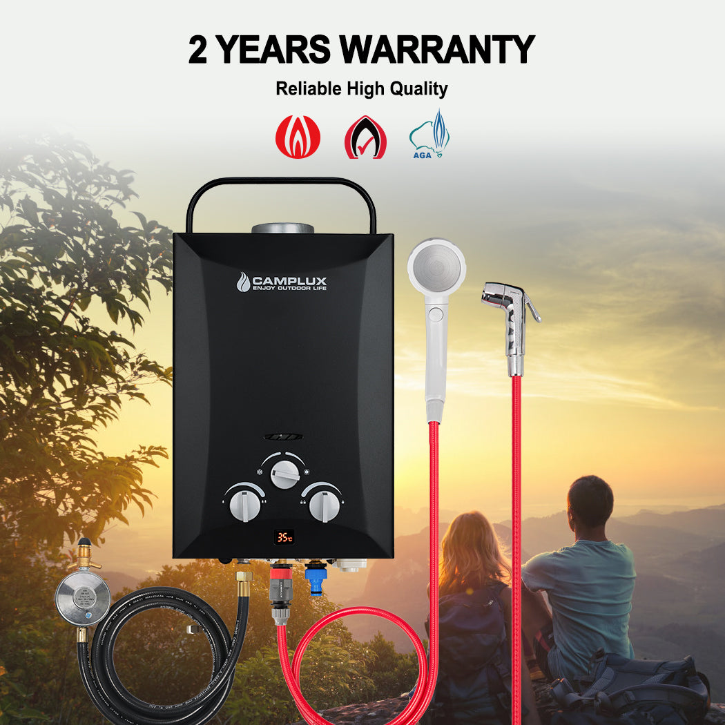 Portable Gas Hot Water Heater Camping 4.3L Pump Shower Stand LPG RV