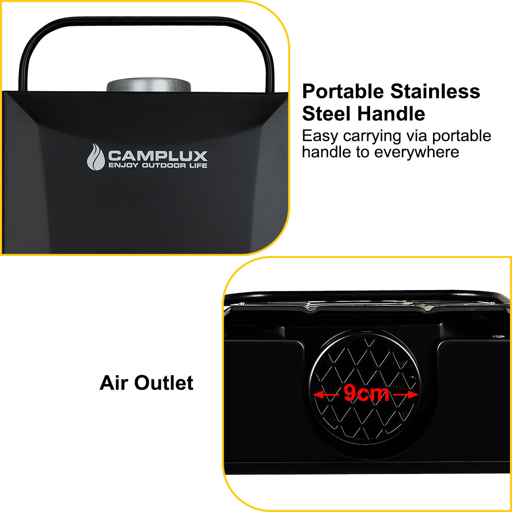 8 Liter Camplux Black Portable Water Heater with 6L Pump Pack